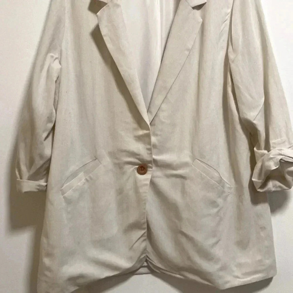 Anthropologie Drew Linen Blend Blazer Jacket One Button Lightweight Size XS - Picture 5 of 5